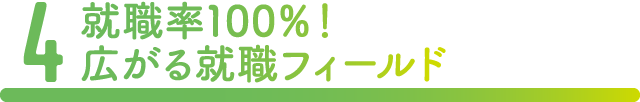 就職率100％！広がる就職フィールド