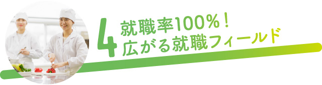 4.就職率100％！広がる就職フィールド